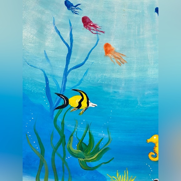 Original “Under The Sea” Acrylic Painting 11” x 14” on Foamboard NOT FRAMED - Picture 6 of 16